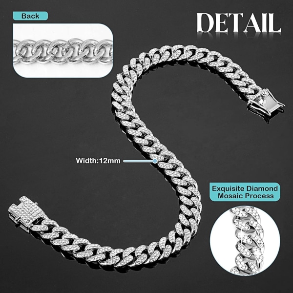Tallew Dog Chain Diamond Cuban Collar Walking Metal Chain