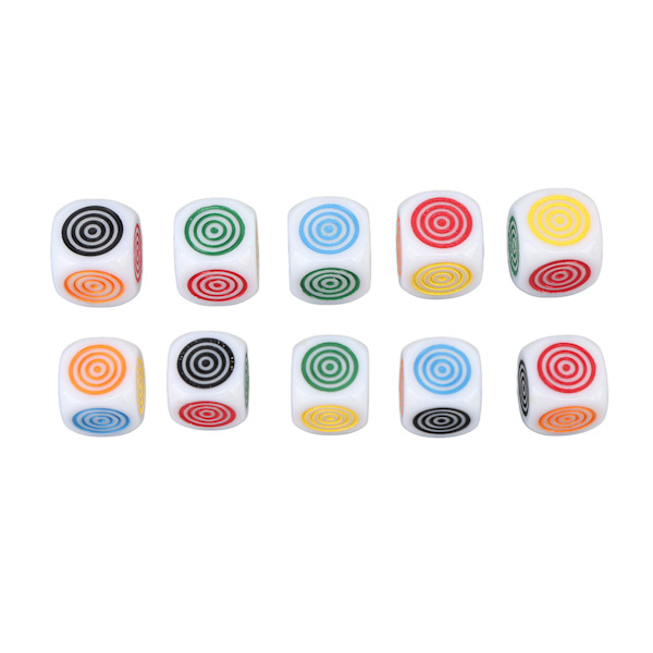 10 stk Lettvekts 6-Siders Spillterninger - Slitesterke Hvite Plastterninger for Brettspill og Terningspill 10Pcs