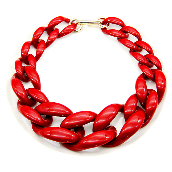 Man Halsband Choker Chain Halsband Smycken Tillbehör för Red