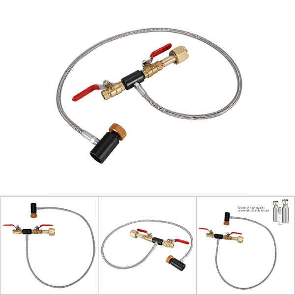 CGA-320 CO2-cylinderpåfyllningsadapter med 36 tum slang för påfyllning av sodavattenstankar - Ingen mätare ingår
