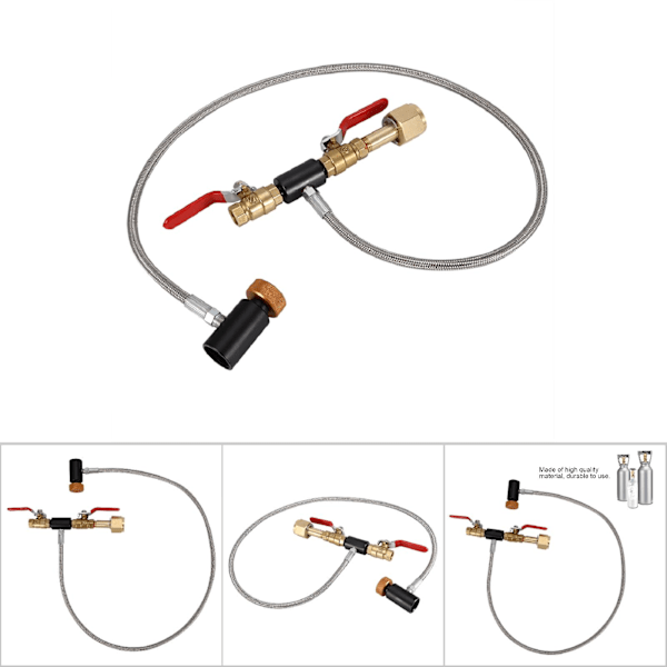 CGA-320 CO2-sylinder påfyllingsadapter med 36\" slange for brusflaskefylling - Inkluderer ikke måler