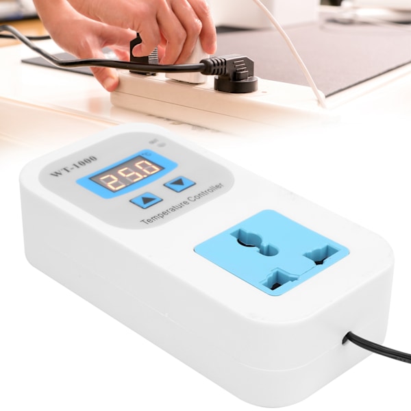 Elektronisk temperaturregulator med justerbar automatisk styrkontakt 10A WT-1000 för 110-220V EU-kontakt