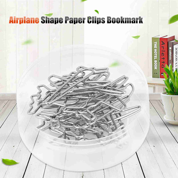 10-pack Pappersclips i Flygplansform för Bokmärken och Dokumentorganisation - Kontorsmaterial silver 10Pcs