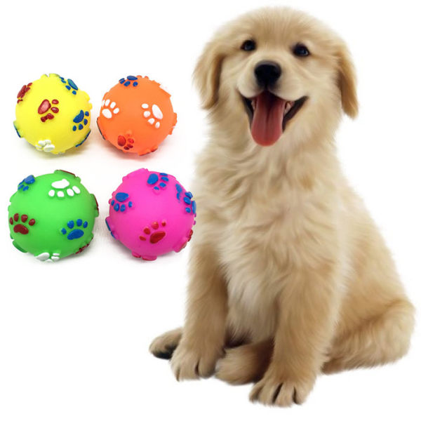 Hundleksak Boll / Gummiboll - Leksak till hund som piper multicolor