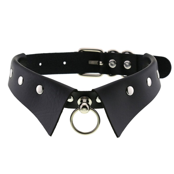 Läder Choker Punk Collar Dam Nitar Dubbade Chocker A7