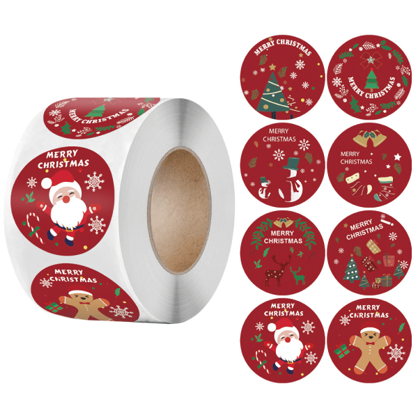 500 kpl/rulla Merry Christmas Etikettitarrat korteille