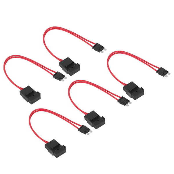 5-pak Mini Sikringsholder Stik - 20A 16AWG Trådforlænger med 5 Sikringer, ACT M 19,1 mm