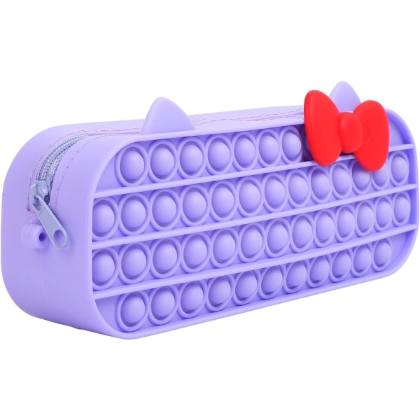 Bubble case legetøj sød kat silikone opbevaringstaske pen