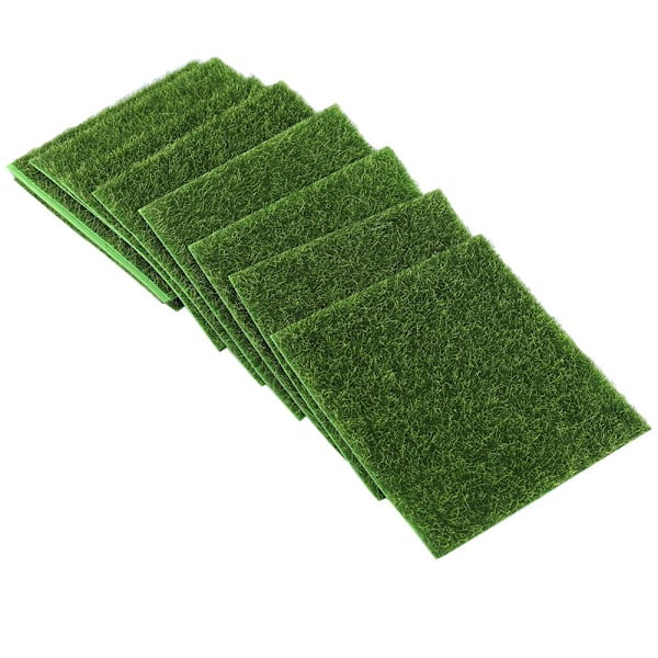10-pack konstgräsmatta för gräsmatta, trädgård och mikrolandskapsdekoration