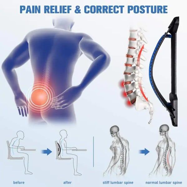 Pro Back Stretcher - Rygbåre og lændestøtte - Aflaster s black