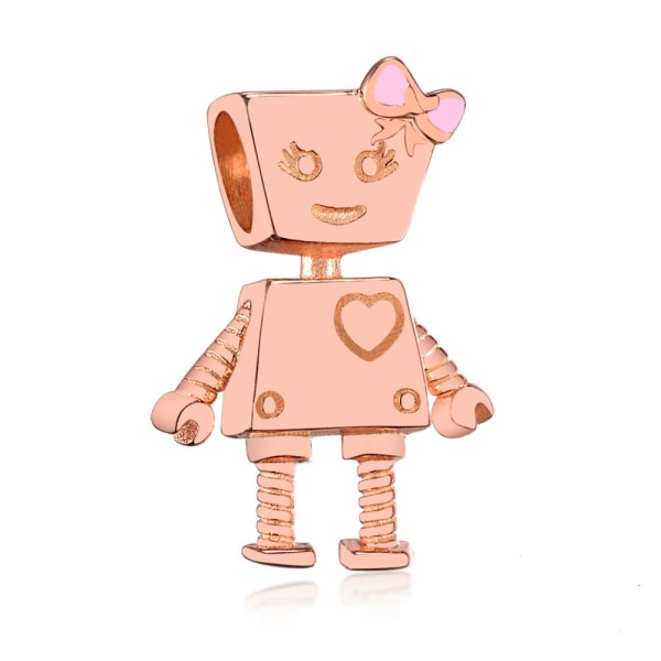 925 Silver Bead Armband Robot Girl Bella Bot Berlock hänge