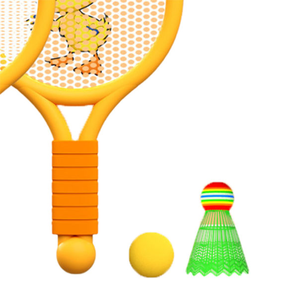 Badmintonketcher til børn Letvægtsbadmintonketcher legetøjssæt til 3-7 år Drenge Piger indendørs udendørs orange ælling
