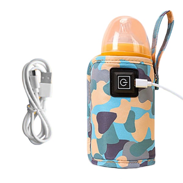 Kannettava tuttipullonlämmitin, USB-latauspullonlämmitin Vauva termostaatilla Camouflage/Blue Camouflage/Blue