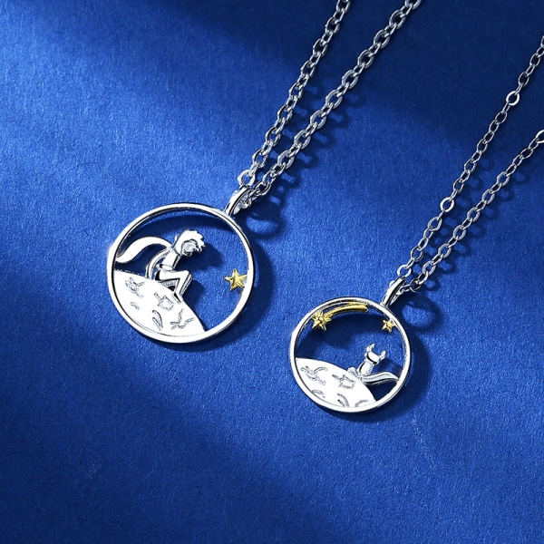 Silver Necklace The Little Prince and The Little Fox Pendant