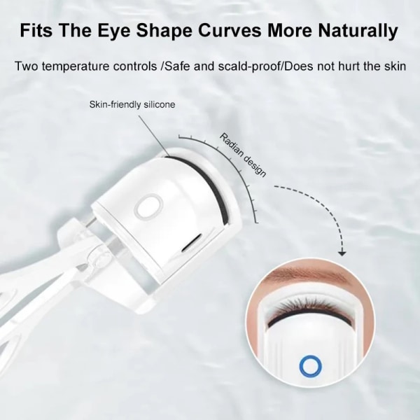 Uppvärmd ögonfransböjare USB uppladdningsbar elektrisk ögonfransböjning Pink