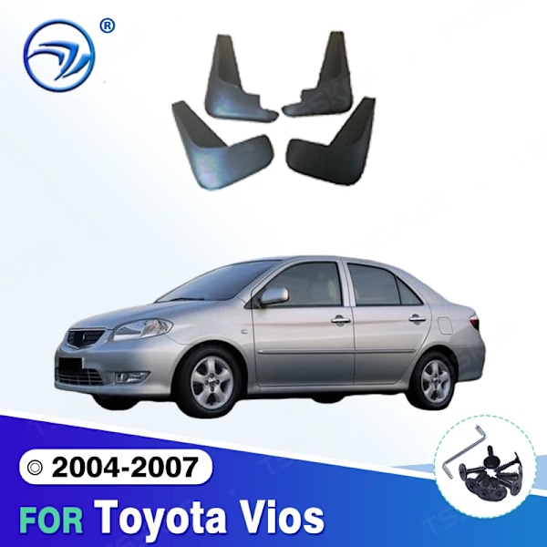 Toyota Vios 2004-2007 Lokasuojat Roiskeläpät Mudguards Mud Flaps auton lisävaruste