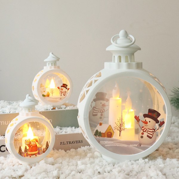 Christmas Decoration Supplies Led Lights Round Hanging Lights Bronze Santa