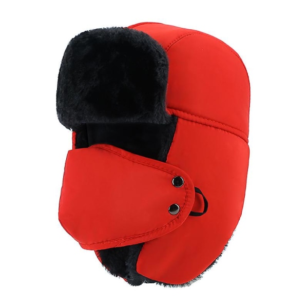 Talvikorvaläppä Trapper Bomber-hattu lämmin luistellessa hiihtäen red
