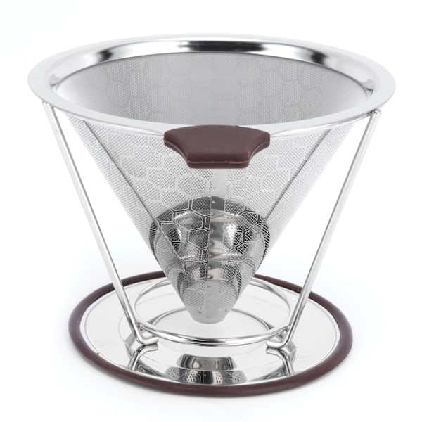 Kaffefilter i rustfrit stål med holder - Mesh tragt til 1-6 kopper brygning i køkkenet