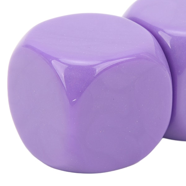 6-osainen suuri pyöreäkulmainen vedenkestävä noppasetti - hapettumisenkestävä sileä pinta DIY-projekteihin - violetti Purple 6Pcs
