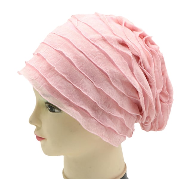 Kvinna Pullover Beanie Hat Lättvikts omslagshuvud Huvudbonad med enfärgad färg för kallt väder Huvudvärmare