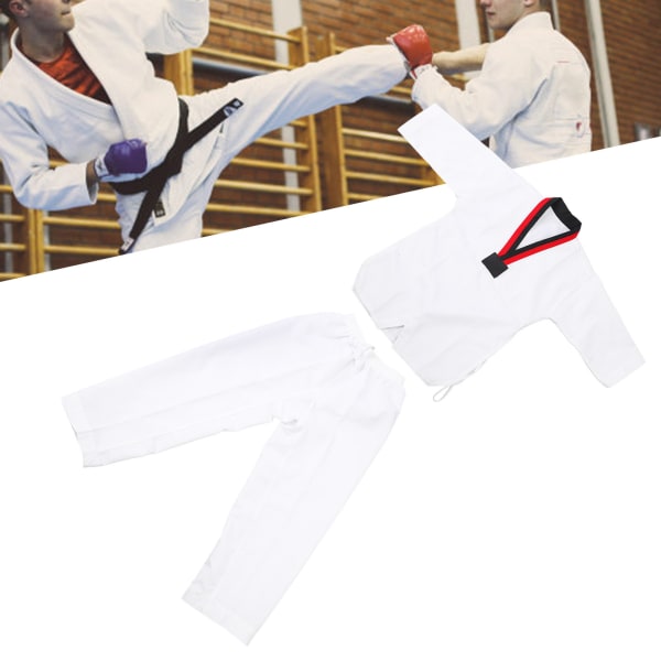 Bomulls Taekwondo Träningsuniform för Kickboxning och Kampsport - Randig Modell XL XL