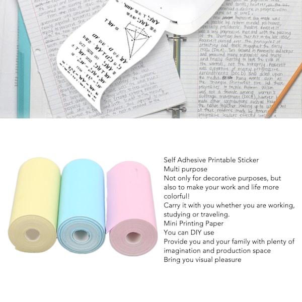 12 Ruller Mini Farveprintpapir - 57x25mm 57x25mm