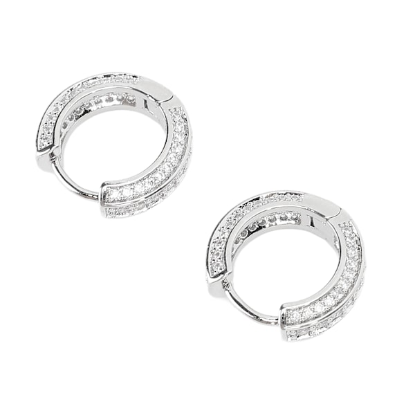 Snygga Minimalistiska Små Högörhängen i Silver med Zirkonia för Kvinnor