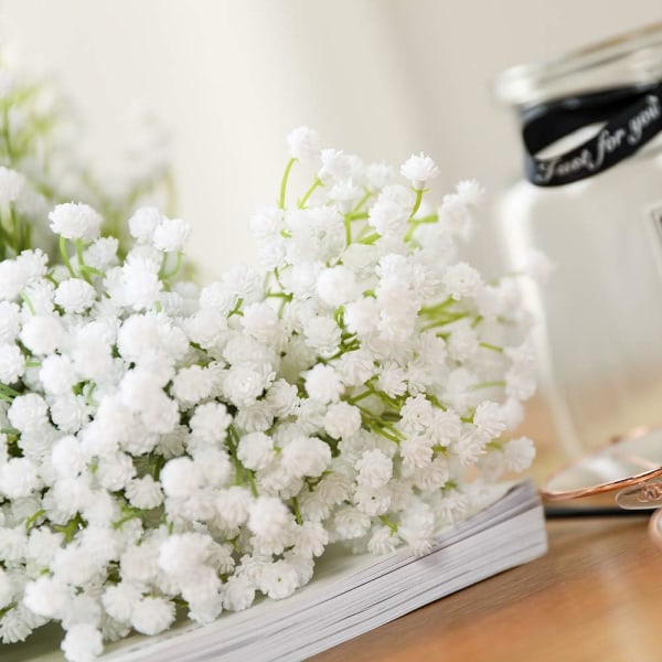 10 kpl Babys Breath keinotekoiset väärennökset kukkakimppu Gypsophila Bulk Flower valkoinen hääkruunu Kotijuhla Puutarha Koriste Valkoinen White