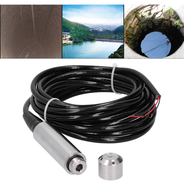 YB2JF Væske Niveautransmitter med 5m Kabel - Vandniveau Sensor Detektor 12-32VDC, 4-20mA (0-3m) 3m
