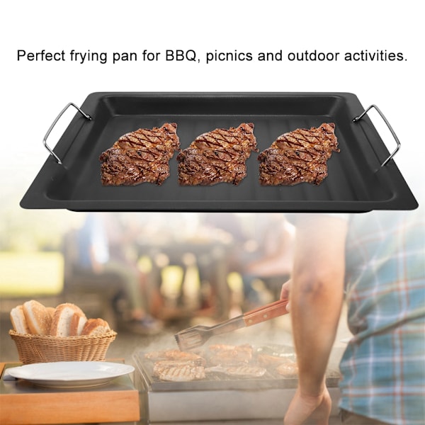 Non-Stick Rustfri Grillpande og Stegegryde Køkkenudstyr