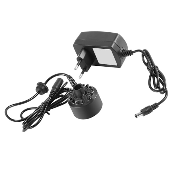 1 st. 12-LED Färgrik Dimma Maker med Strömförsörjning för Vattenfontän och Damm