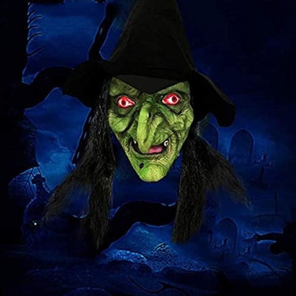 Gammal kvinna häxa mask Halloween kostym läskigt skrämmande part cosplay dekoration tillbehör