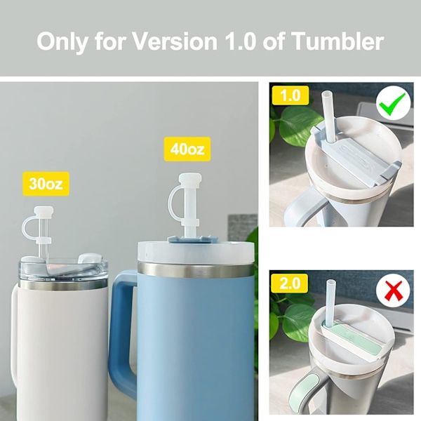 6 st Silikon Mugg-Sugrörstopp - Återanvändbara Läcksäkra Skydd för Kvadratiska och Runda Sugrör - Transparent Spillstopp Set Transparent 6PCS