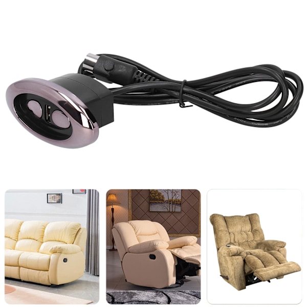 Elektrisk Recliner Soffa Handkontroll Switch - 2 Knappar, 5 Stift för Hemmöbler