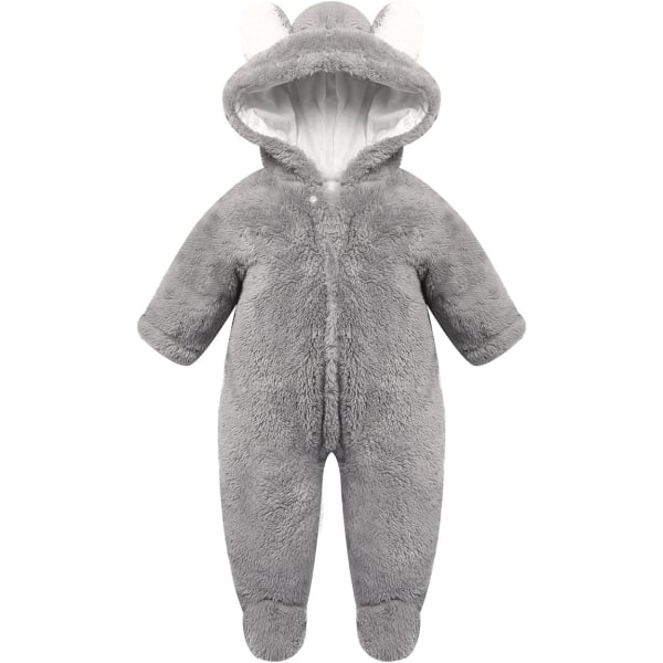 Karhukuvioinen vastasyntyneen housut ja huppu grey 12mm