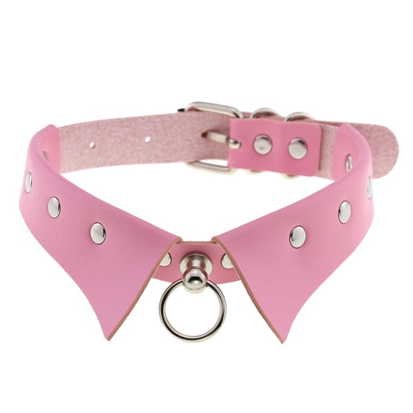 Läder Choker Punk Collar Dam Nitar Dubbade Chocker A9