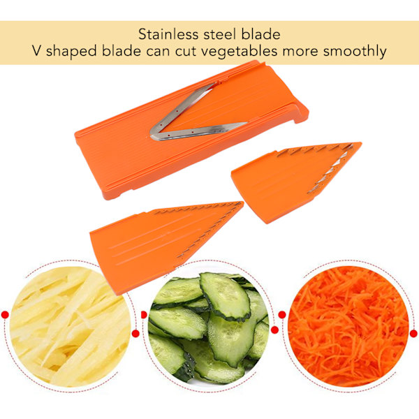 Multifunktionell V-formad Slicer med Handskydd för Säker och Effektiv Matlagning Orange