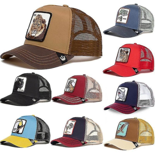 Animal Trucker Mesh Hat Goorin Bros Snapback Cap Herre White Leopard none