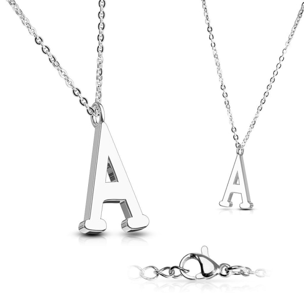 Bokstav halsband "A" i 316L kirurgiskt stål (A-Z)