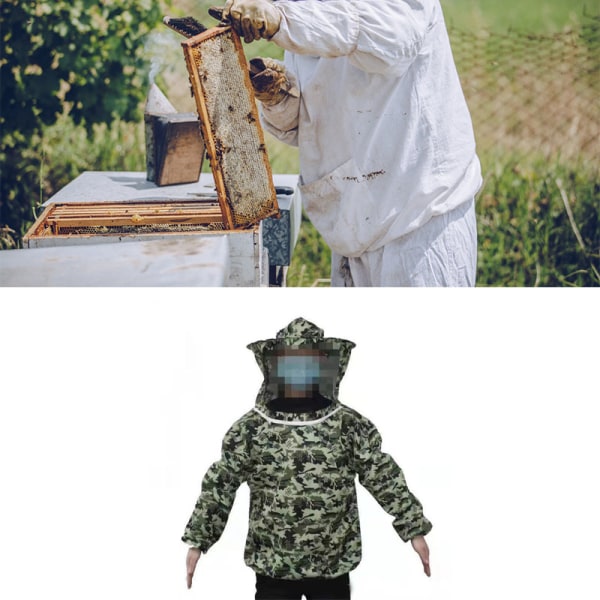 【Lixiang Store】 Ultralet maksimal beskyttelses biavlsjakke med slørhætte til junior professionelle biavlere 5-stjernet camouflage