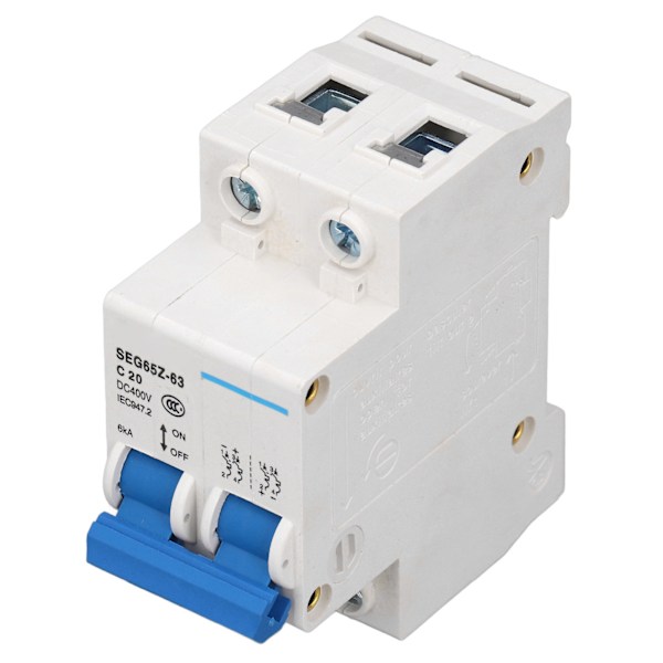 DC Miniature Afbryder 2P 6KA 400V Luftafbryder til Solcellepanel - C20 20A Rating