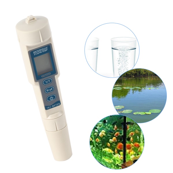 Korkearesoluutioinen Kannettava 3-in-1 Kynämäinen Digitaalinen pH/EC/TEMP Mittari Veden Laadun Testaaja