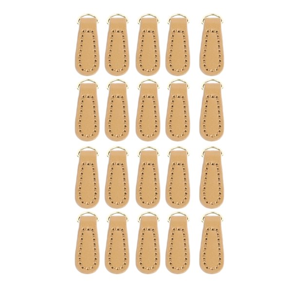 21-pack äkta läder blixtlåsdragare - Snygga mikrofiberläder ersättningsmärken för ryggsäckar och väskor i Claybank Gold Beige Gold 20pcs