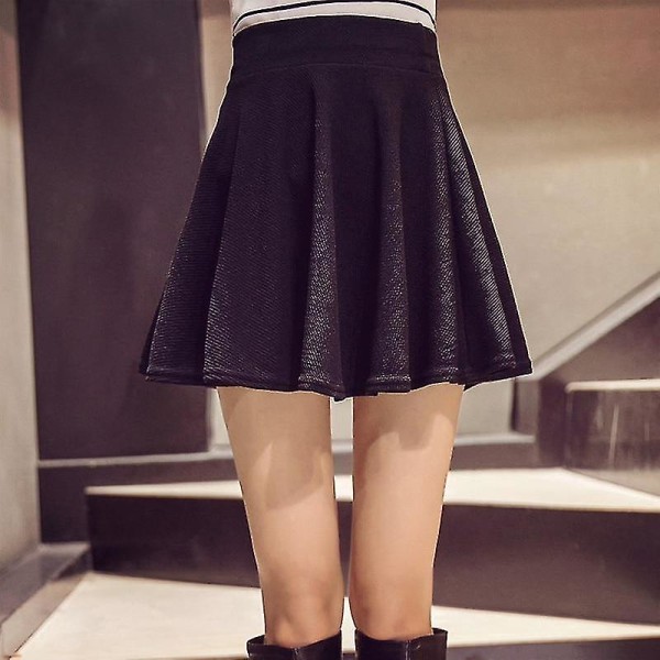 Kvinder sport plisseret mini nederdel Q Black L