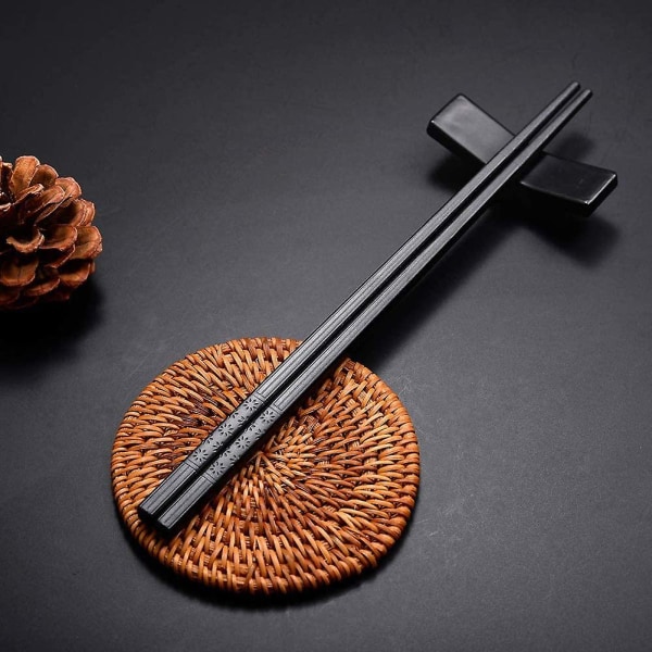 10 Pairs Chopsticks Set Seos Syömäpuikot Mustat Syömäpuikot
