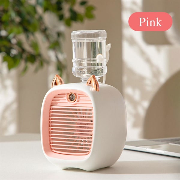 USB LED Portable Air Cooler Fan til personlig køling i soveværelset pink one size