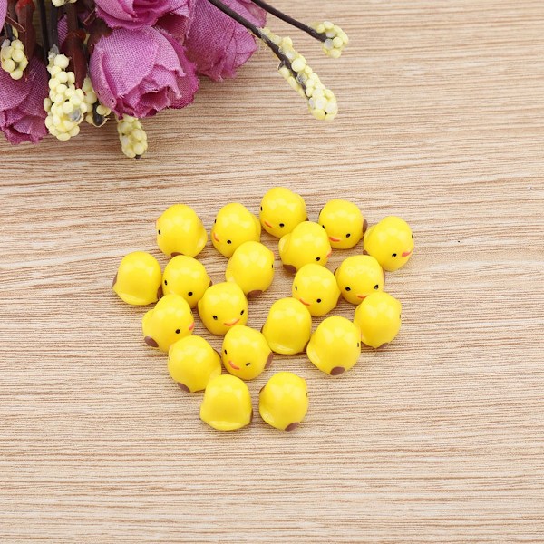 20 stk Mini Gule Kylling Miniatyr Hagepynt for Dukkehusdekor