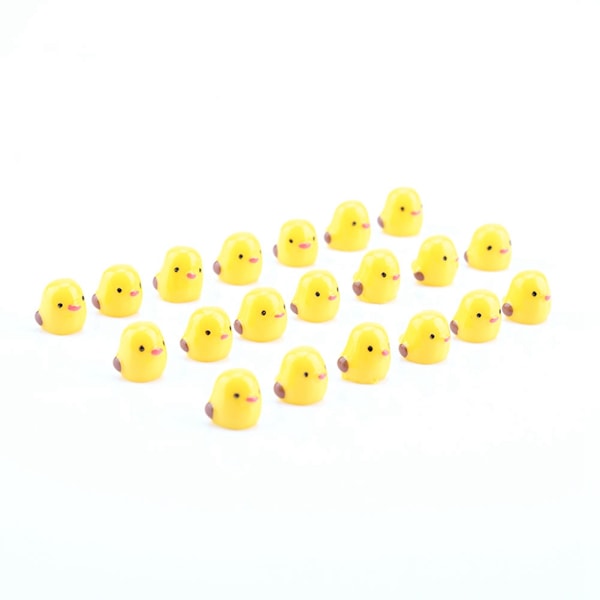 20 stk Mini Gule Kylling Miniatyr Hagepynt for Dukkehusdekor