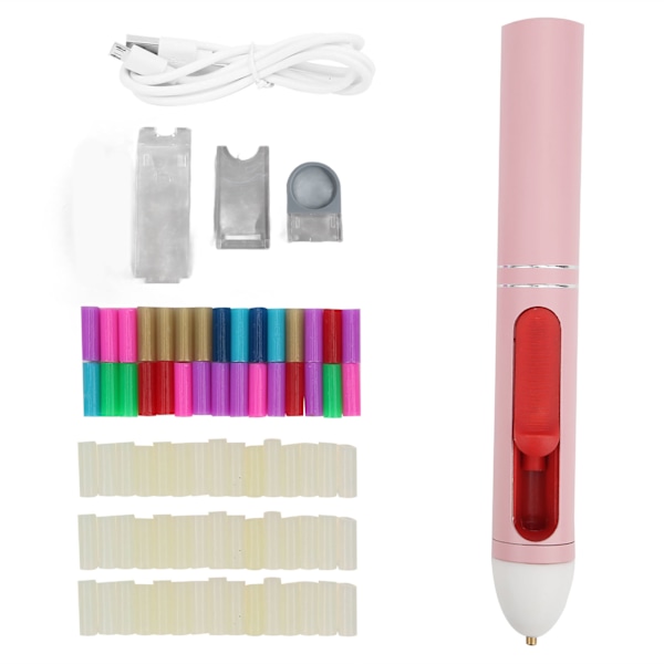 Mini limpistol, varm lim, farverig, penformet, trådløs, 2200 mAh, USB-genopladelig litiumbatteri